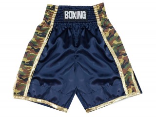 Personalized Boxing Shorts , Boxing Trunks : KNBSH-034-Navy